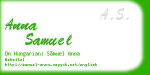anna samuel business card